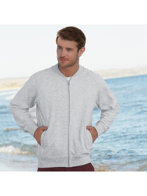 Plain Lightweight baseball sweatshirt jacket Fruit Of  The Loom 240 GSM